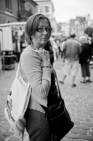 Shopper at Lewes Farmer's Market 6th August 2011